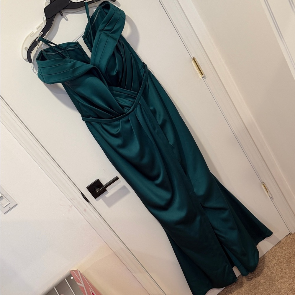 Elegant Teal Evening Gown Women Size 10